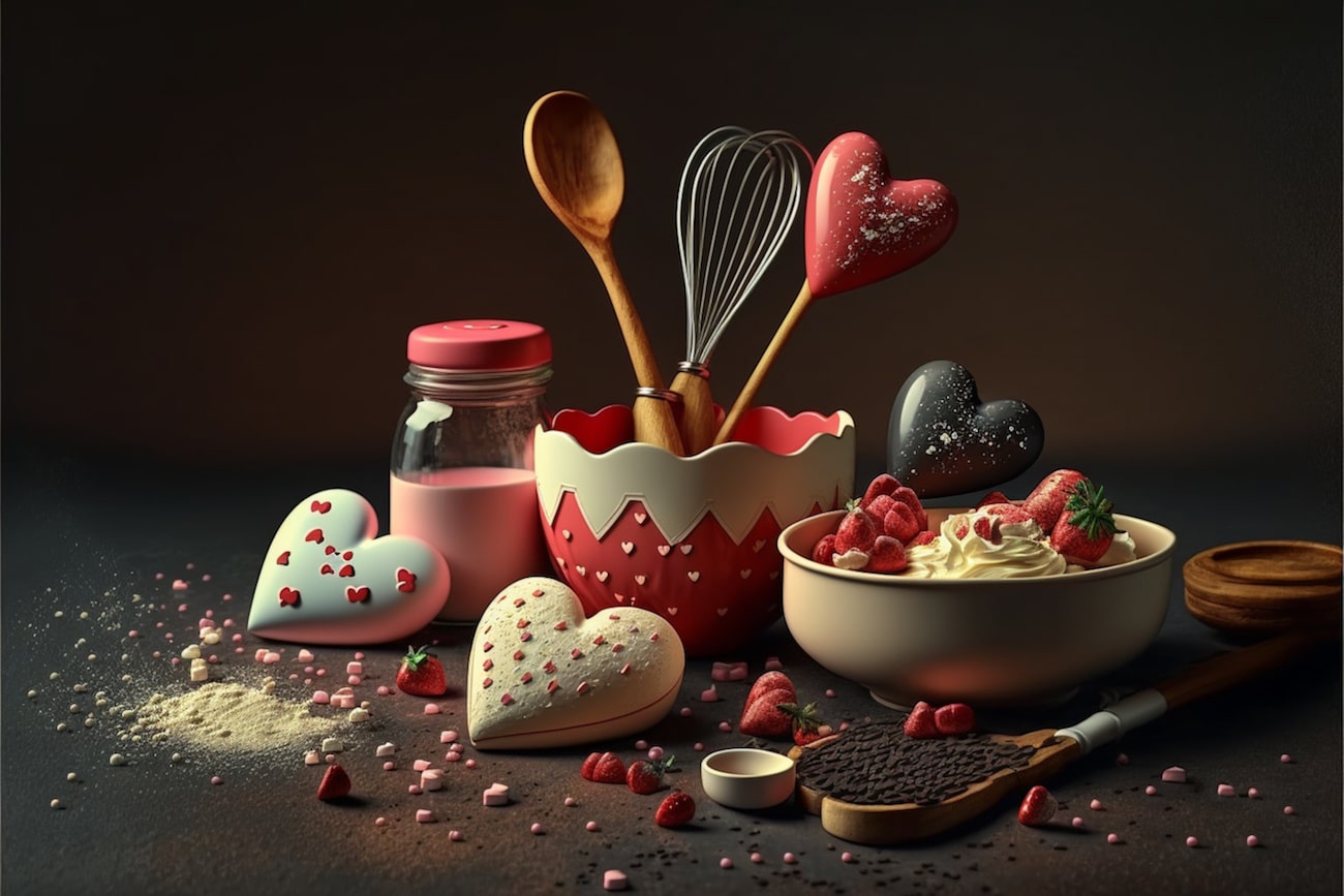WD&CD 100 Sacchetti Per Dolcetti Di San Valentino | 4 Stili Con Lacci, In Plastica Alimentare, 27.5x12.5 Cm, Per Bomboniere, Biscotti, Caramelle E Regali Romantici